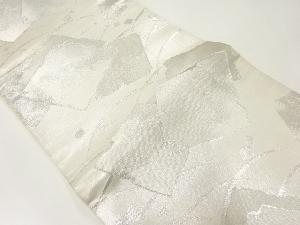 アンティーク　芝草に破れ色紙模様織出し袋帯（材料）